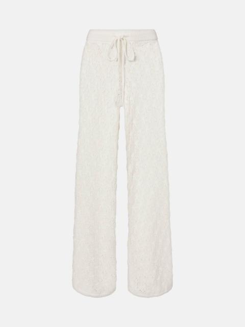 FAITHFULL Fio pointelle cotton wide-leg pants