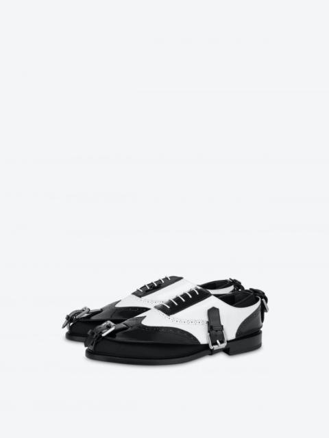 Moschino MOSCHINO BROGUE OPEN OXFORD SHOES WITH GAITERS