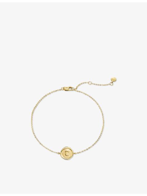 MONICA VINADER Mini Initial C Stamp 14ct Yellow-Gold Bracelet