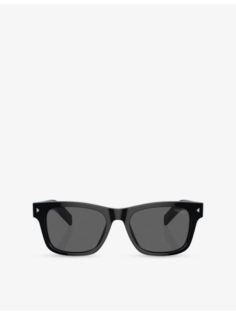 Prada PR A17S Rectangle-Frame Acetate Sunglasses