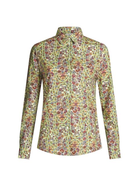 floral-print cotton shirt