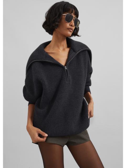 The Frankie Shop Hazel Oversized Wool Jumper - Dark Grey