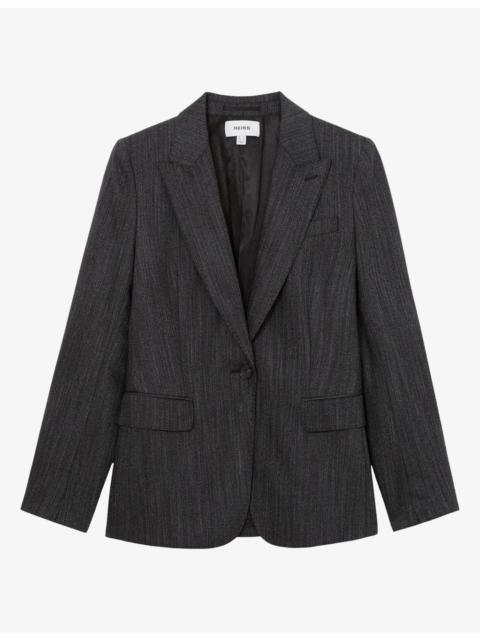 REISS Derby Single-Breasted Wool-Blend Blazer