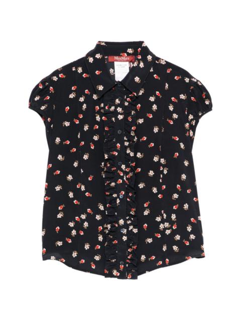 Max Mara Studio Canale flower-print ruffled top