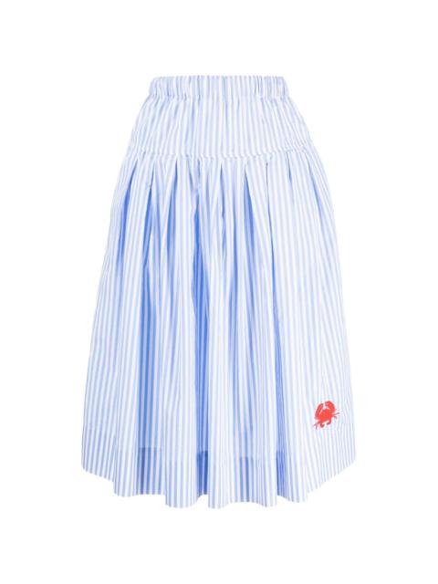 Joshua Sanders striped cotton midi skirt