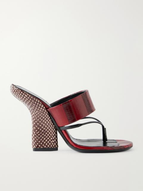 Dries Van Noten Eel-effect Leather Sandals