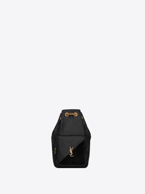 SAINT LAURENT jamie backpack "carré rive gauche" in lambskin and suede