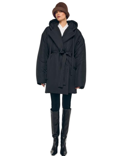 NORMA KAMALI HOODED SLEEPING BAG COAT TO KNEE