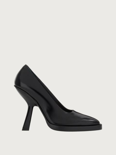 FERRAGAMO PUMPS WITH SHAPED HEEL