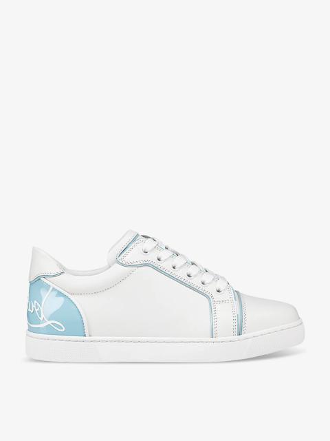 Fun Vieira brand-embellished leather low-top trainers