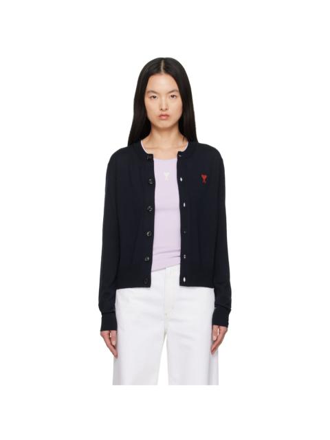 AMI Paris Navy Wool Ami de Coeur Cardigan