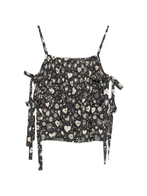 R13 floral-print top