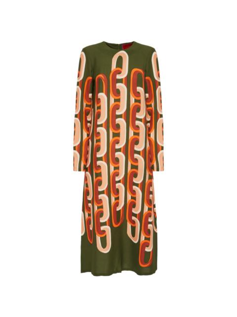 La DoubleJ Swing chain-link print middi dress