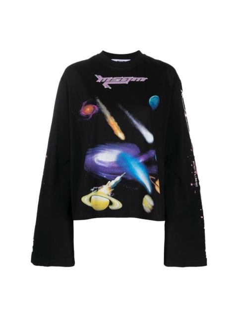 space-print sweatshirt