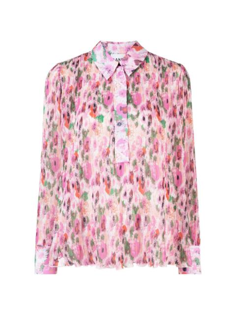 floral-print shirt