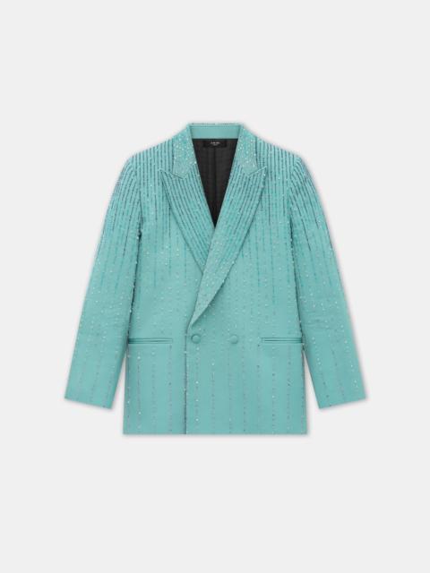 AMIRI CRYSTAL STRIPE DOUBLE-BREASTED BLAZER