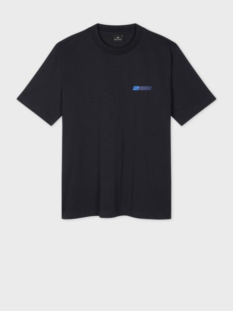 Paul Smith Navy Blue PS Tilt Logo Cotton-Blend T-Shirt