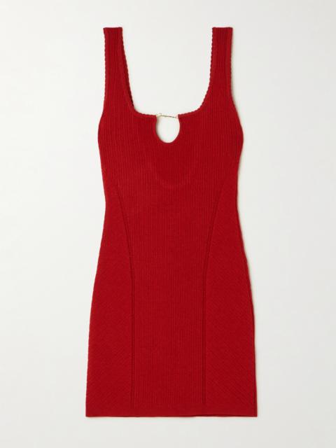 JACQUEMUS Sierra Open-back Embellished Knitted Mini Dress
