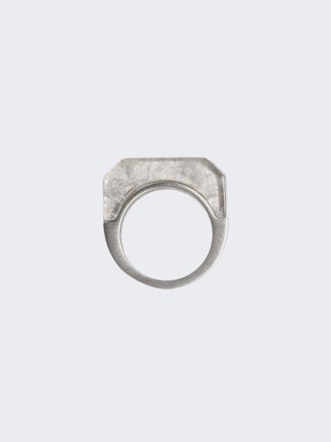 Rick Owens DRKSHDW Double Crystal Hollywood Ring Palladium