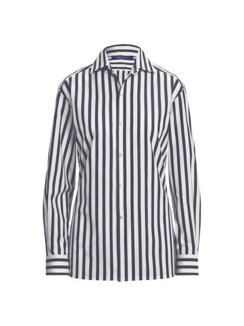 Ralph Lauren Women's Capri Striped Button-Up Shirt - Black White