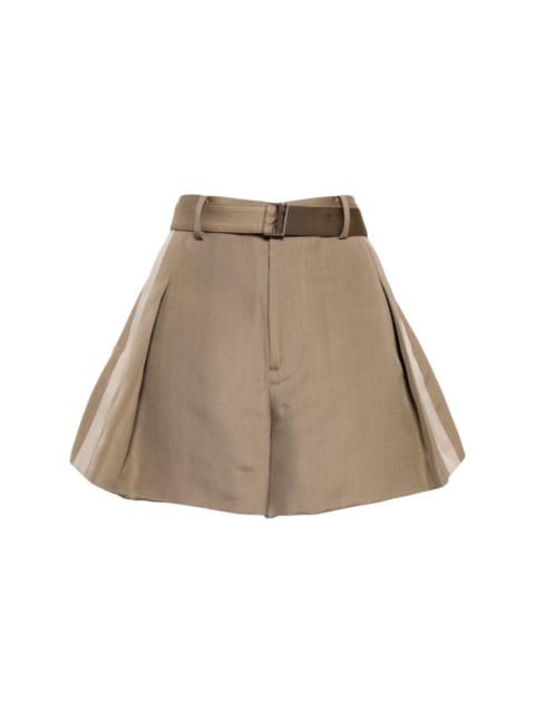 sacai striped mini shorts