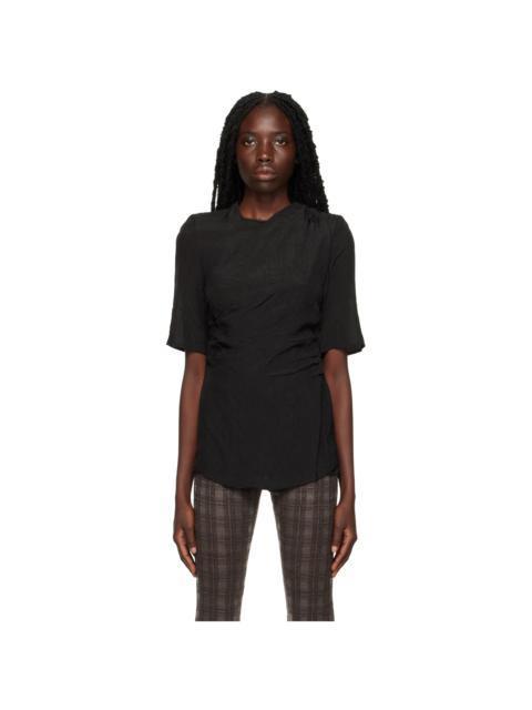 Elleme Black Drapped T-Shirt