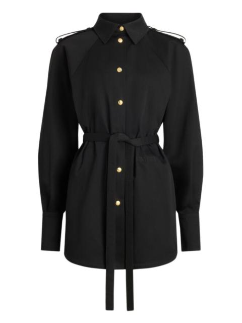 PATOU belted shirt mini dress