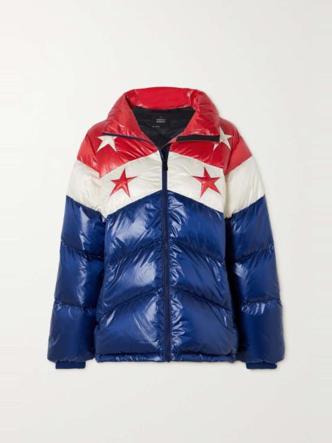 Stellar quilted glossed-shell down ski jacket