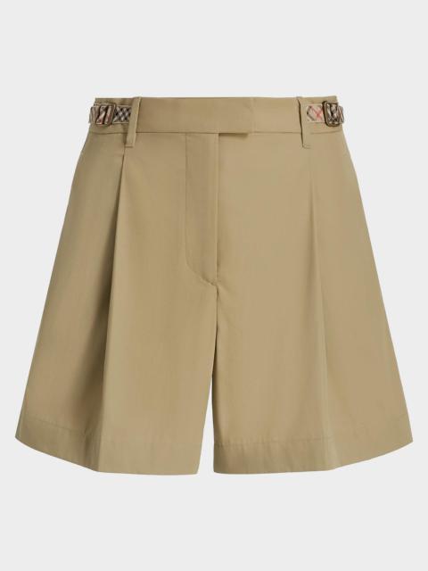 Burberry Raina Pleated Buckle Shorts