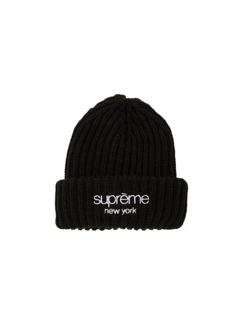 Supreme Supreme Classic Logo Chunky Ribbed Beanie 'Black' | REVERSIBLE