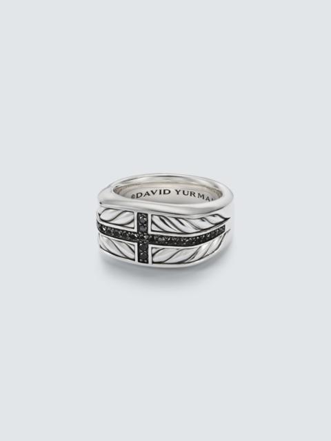 DAVID YURMAN Chevron sterling silver ring with diamonds