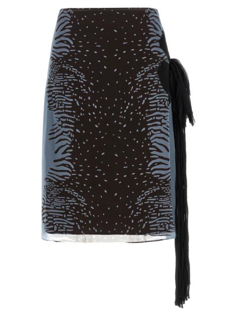 FERRAGAMO Ferragamo Animal Print Silk Skirt — Multicolor