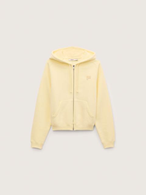 PANGAIA Womens Heavyweight Drawstring Zip Up Hoodie - Light Yellow