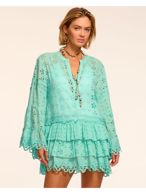 RAMY BROOK Roxanne Cotton Eyelet Coverup Mini Dress