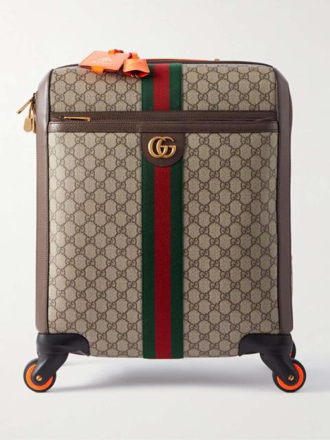 GUCCI Savoy leather-trimmed printed coated-canvas suitcase