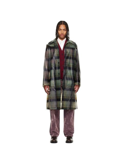 Dries Van Noten Green Loose Fit Mac Raincoat
