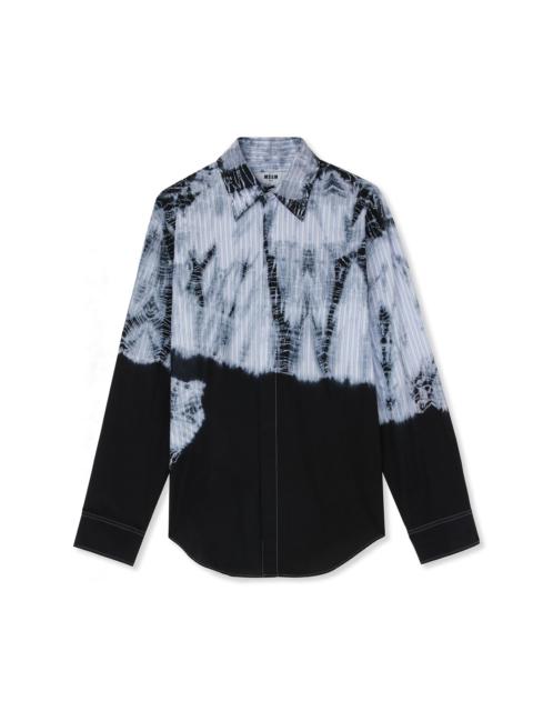 MSGM Poplin shirt with tie-dye treatment