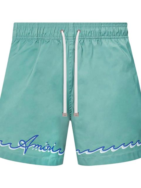 AMIRI Wave Logo Swimshorts "Sea Blue" AMSWTK1008 455