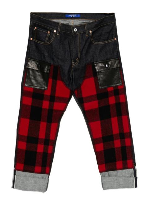 Junya Watanabe MAN checked drop-crotch jeans