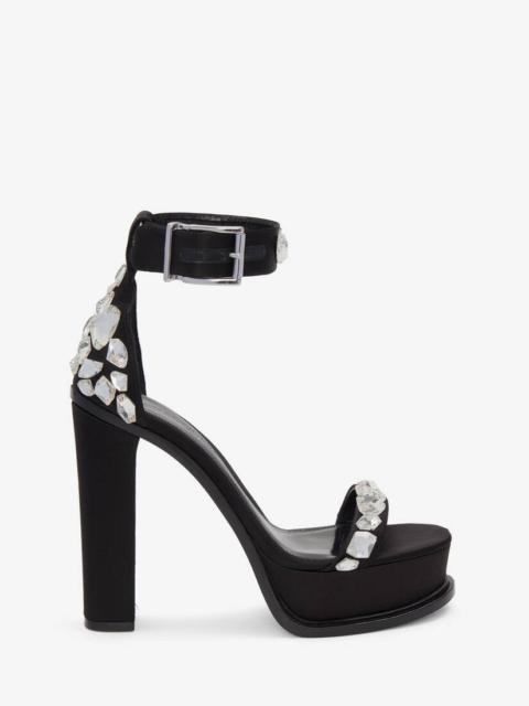 Alexander McQueen Women's Platform Crystal Shard Sandal  in Black