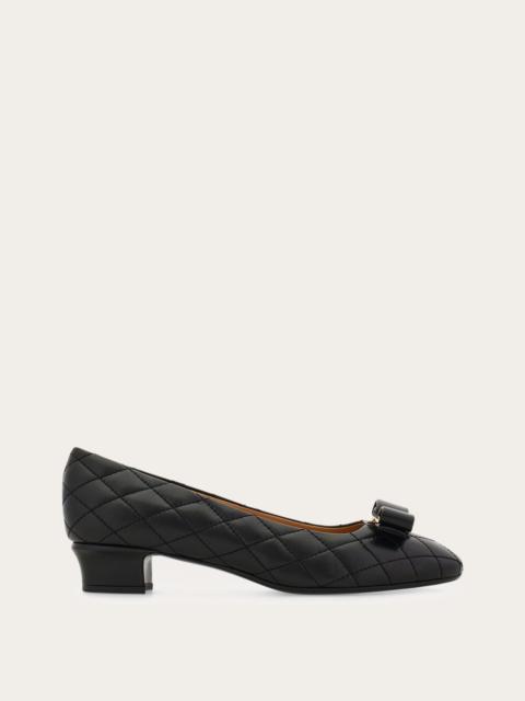 FERRAGAMO Quilted Vara bow pump