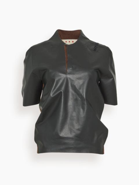 Polo Neck Top in Moca