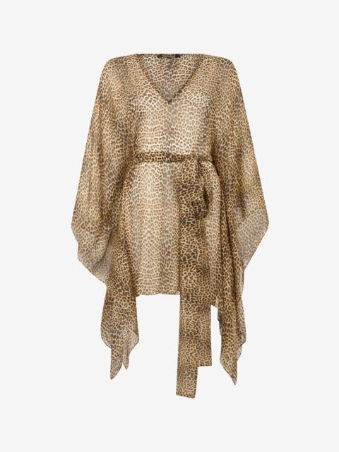 Roberto Cavalli Baby Jaguar Print Silk Kaftan