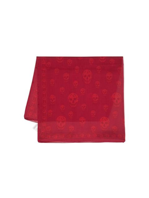 skull-print silk scarf