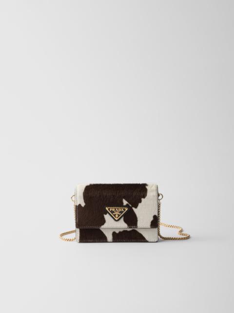 Prada Printed leather card holder with shoulder strap
