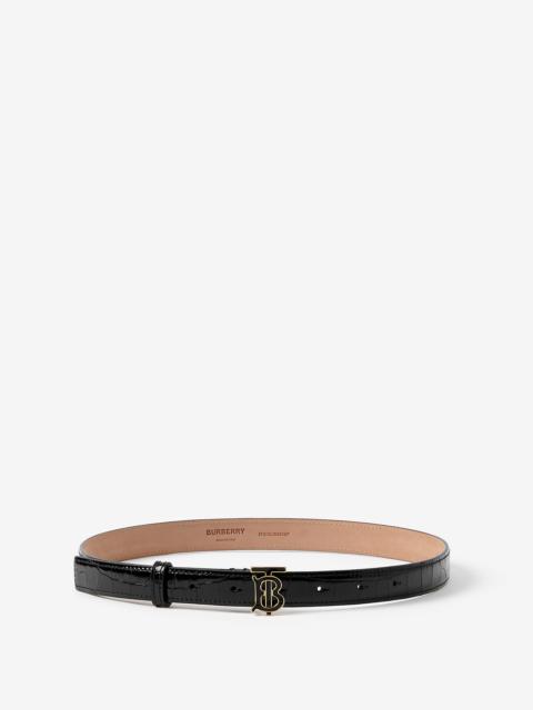 Burberry Embossed Leather TB Belt