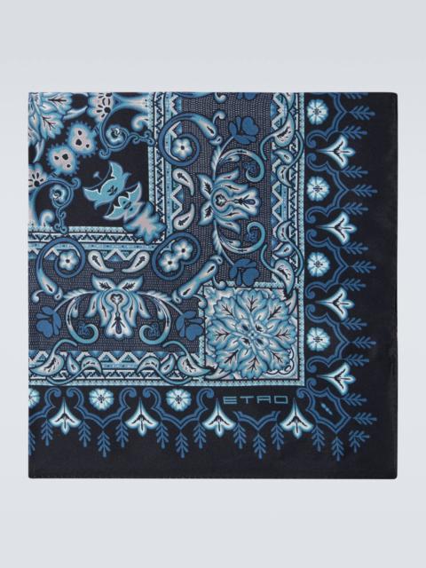 Etro Printed silk twill pocket square
