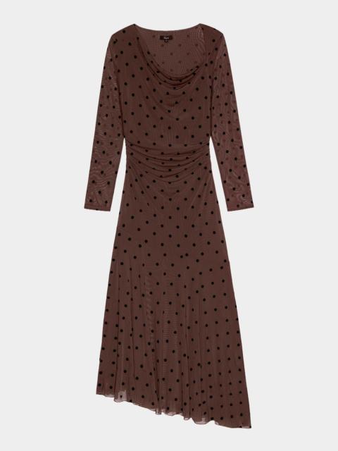 Rails Cambria Polka-Dot Mesh Midi Dress