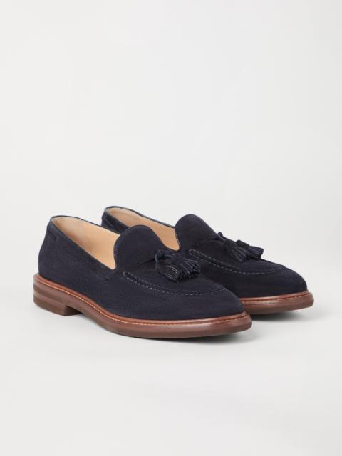 Suede loafers with tassels