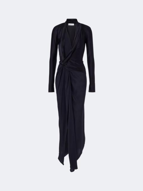 Victoria Beckham Lea draped silk-trimmed jersey maxi dress
